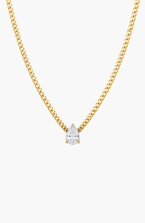 Serene Drop Pear-Cut Solitaire Pendant Necklace