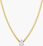 Kellery Serene Drop Pear-Cut Solitaire Pendant Necklace