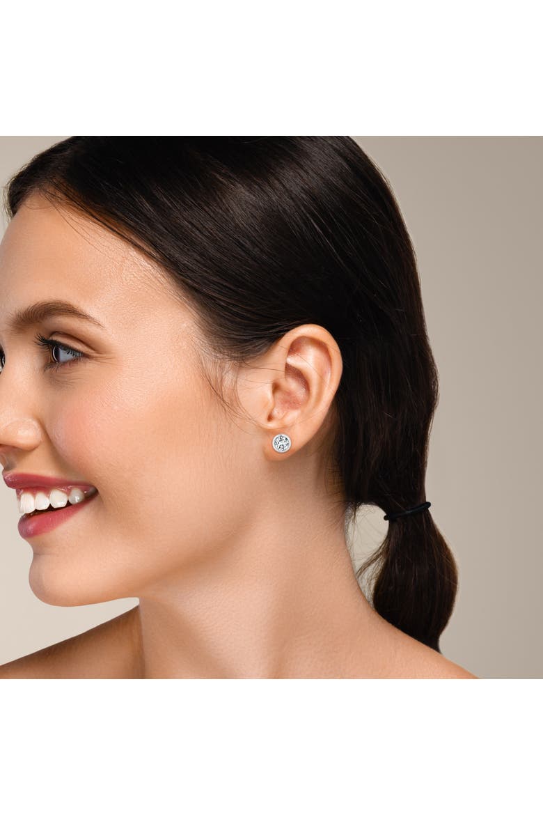 Alisha 1.5 Ct TW Non Certified Lab Grown Round Diamond Studs Bezel 14K Gold Earrings, Alternate, color, 14K White Gold
