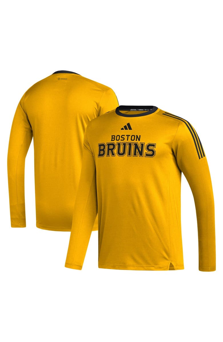 adidas Men's adidas Gold Boston Bruins AEROREADY<sup>®</sup> Long Sleeve T-Shirt, Alternate, color, 