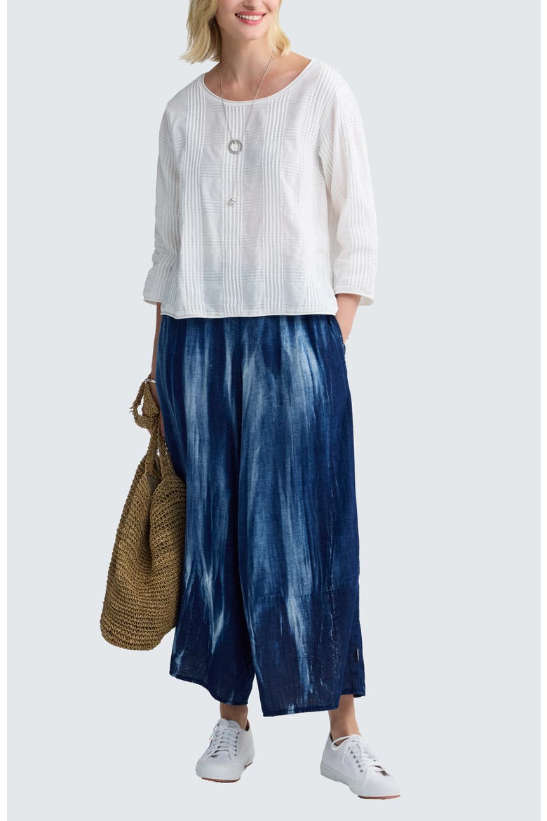 Skylar Batik-effect Wide-leg Pants, Alternate, color, Candy Sky
