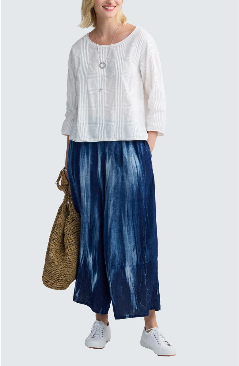 LUUKAA Skylar Batik-effect Wide-leg Pants, Alternate, color, Candy Sky