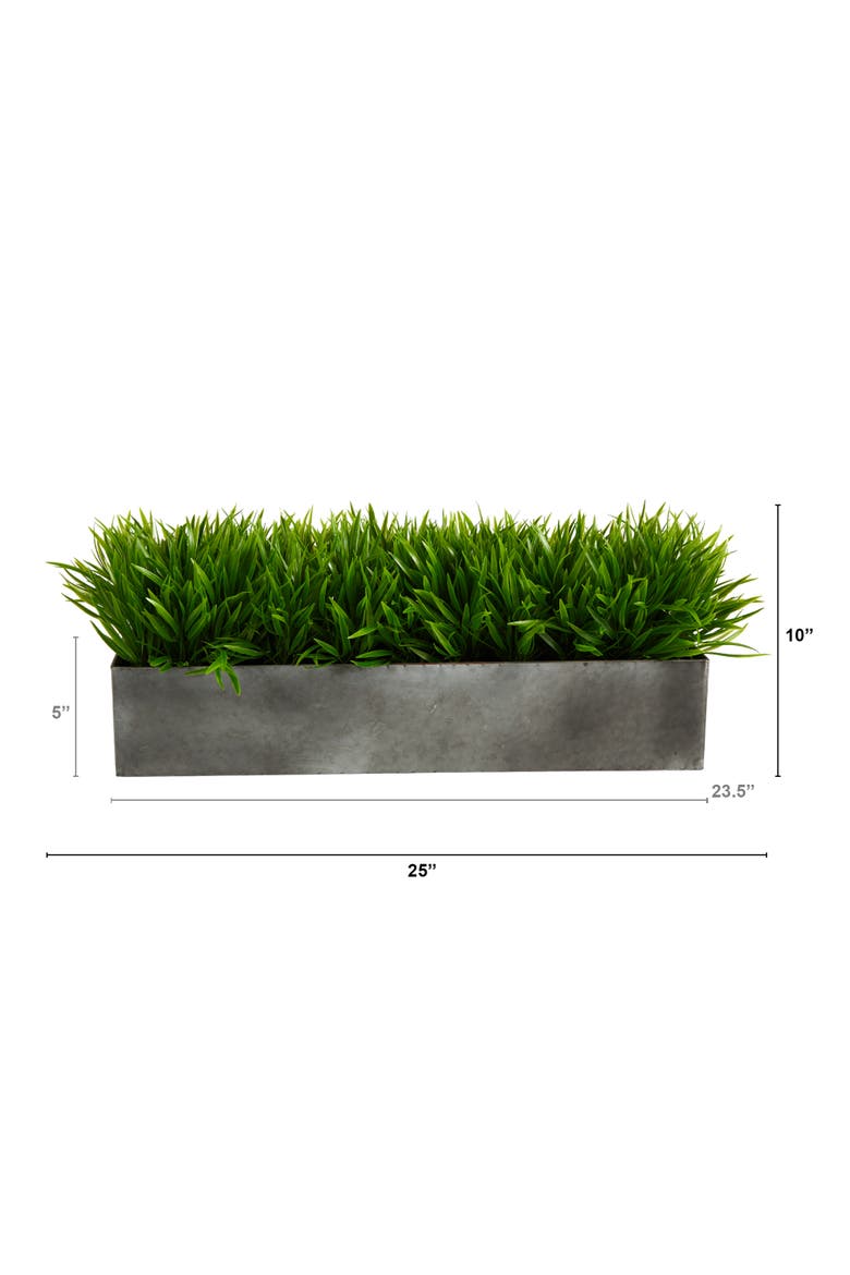 25-in Wild Grass Artificial Plant in Metal Planter, Alternate, color, Green