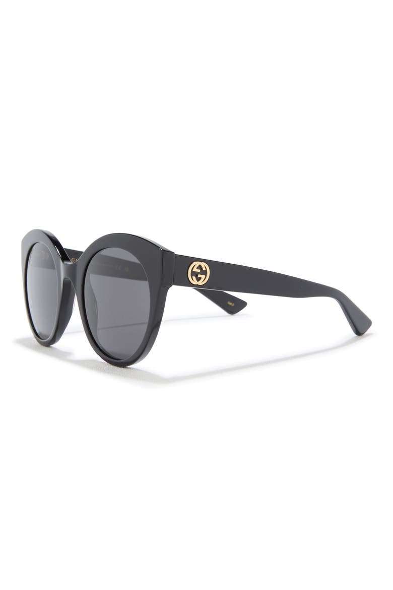 Best 52mm Cat Eye Sunglasses, Alternate, color, BLACK BLACK GREY
