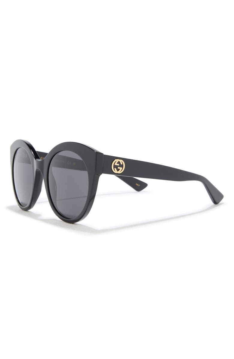 Gucci Best 52mm Cat Eye Sunglasses, Alternate, color, Black Black Grey