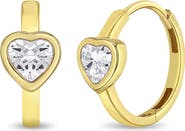 In Season Jewelry 14k Sparkling Heart Hoop Earrings