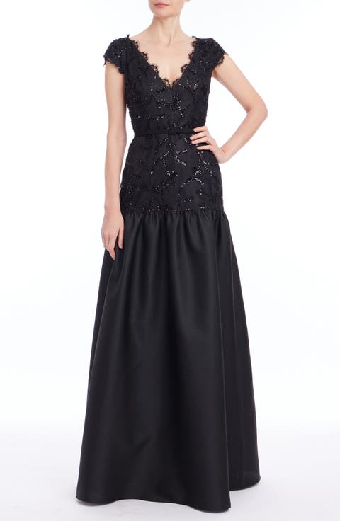 Sequin Lace & Mikado Gown