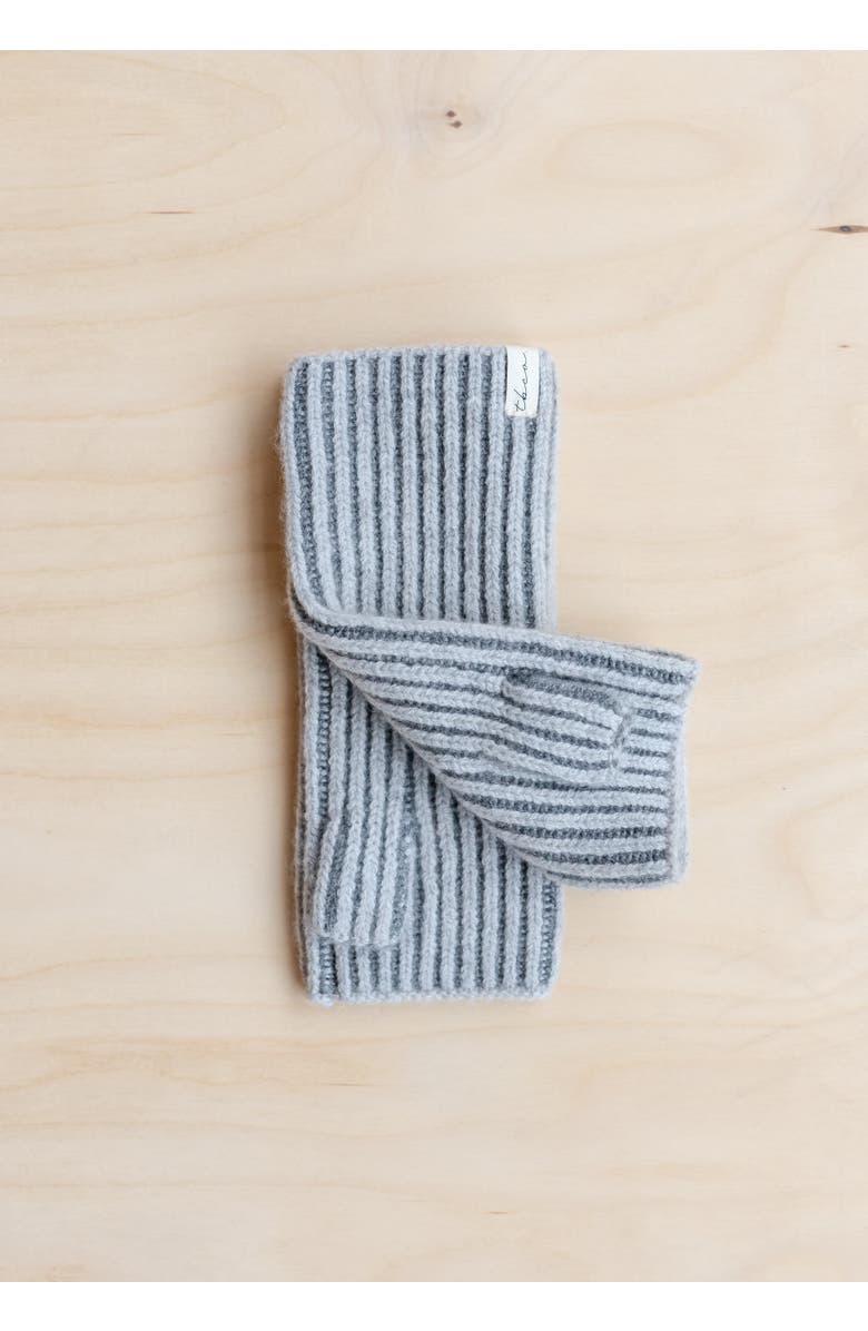 TBCo Cashmere & Merino Ribbed Two-Tone Wrist Warmers, Alternate, color, Charcoal Two-Tone