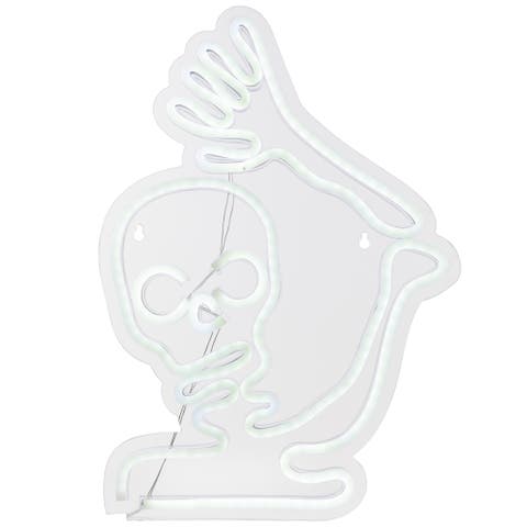 LED Skeleton Neon Lighted Halloween Wall or Window Decoration - 15"