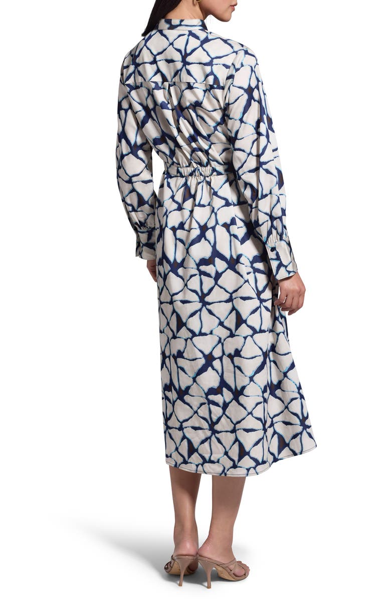 NIC+ZOE Fractured Print Long Sleeve Shirtdress, Alternate, color, Blue Multi