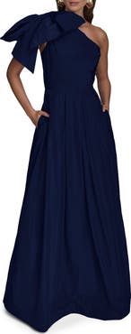 Donna Karan New York Bow One-Shoulder Gown