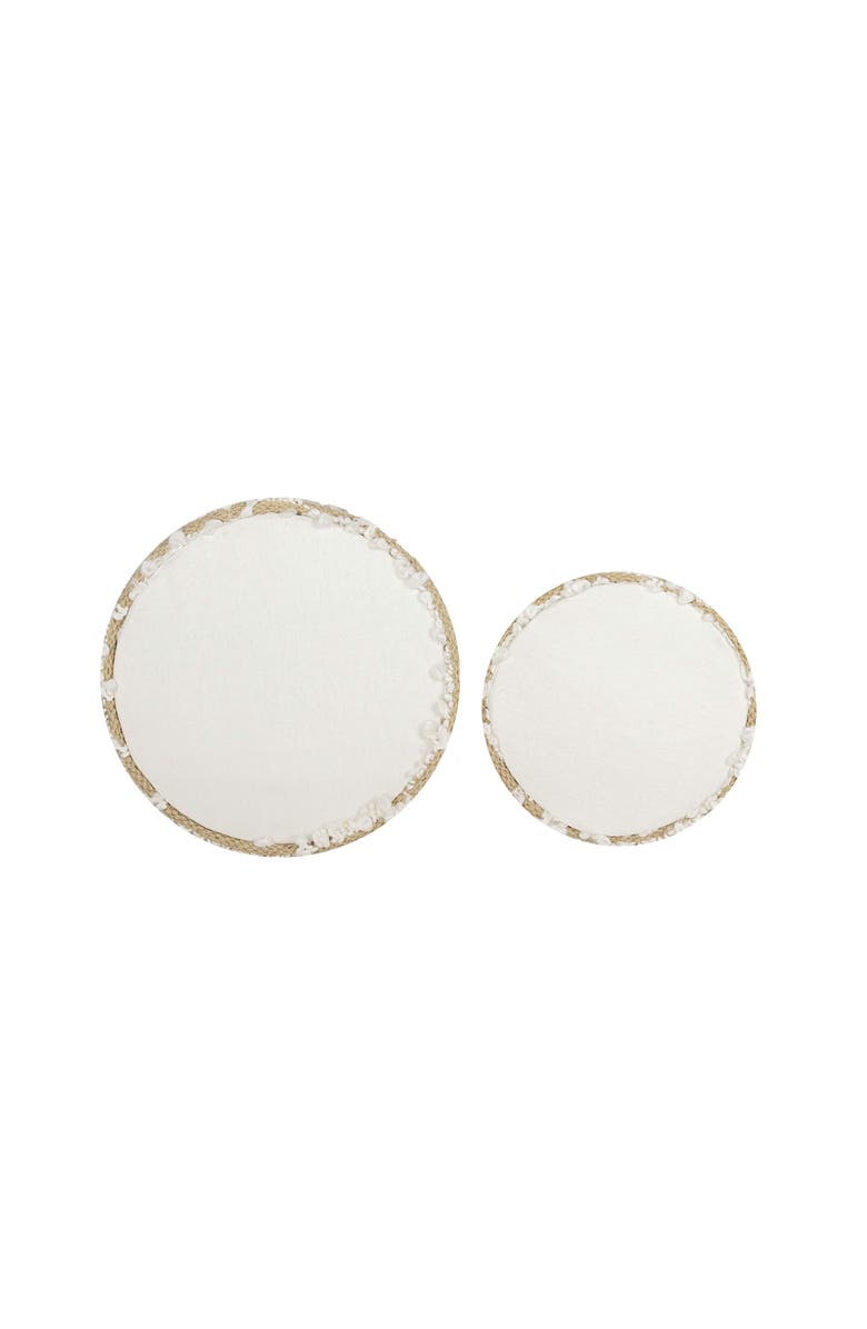 Foreside Home and Garden Set of 2 Hand Woven Boucle Bins White, Alternate, color, White
