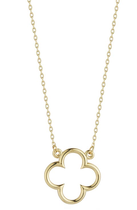14K Gold Clover Pendant Necklace