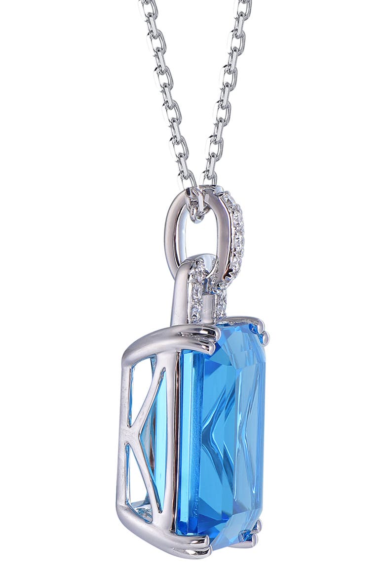Swiss Blue Topaz Necklace with Diamonds, Alternate, color, Swiss Blue