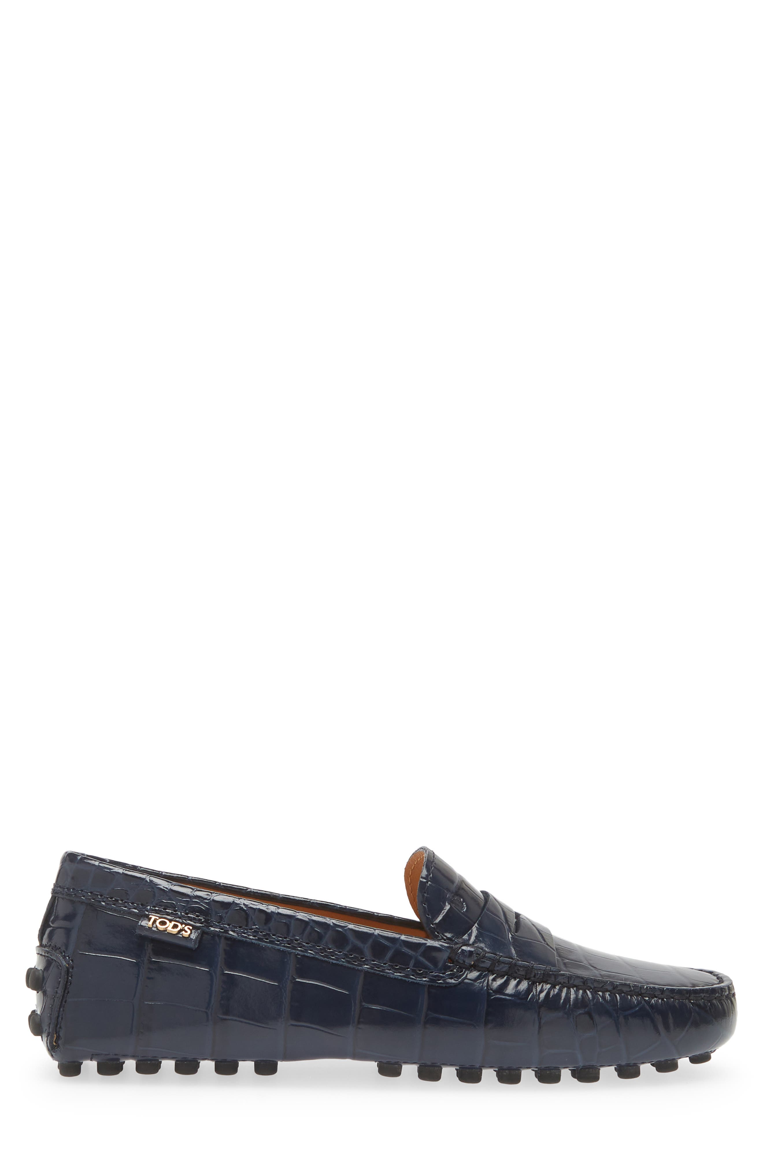 Croc Embossed Penny Loafer, Alternate, color, GALASSIA SCURO