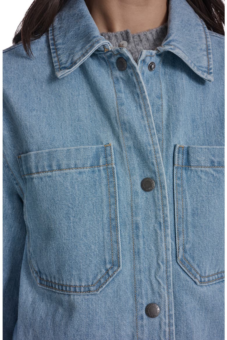 Floral Print Shirt Jacket, Alternate, color, LIGHTWASH DENIM