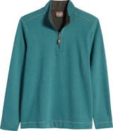 Johnston & Murphy Reversible Cotton Blend Quarter Zip Pullover