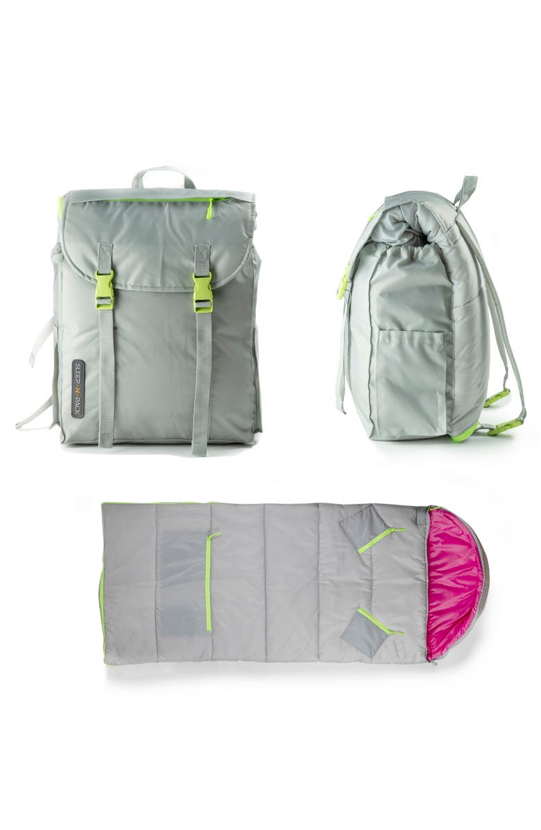 mimish Kids' Sleep-n-Pack Water Repellent Sleeping Bag Backpack, Alternate, color,