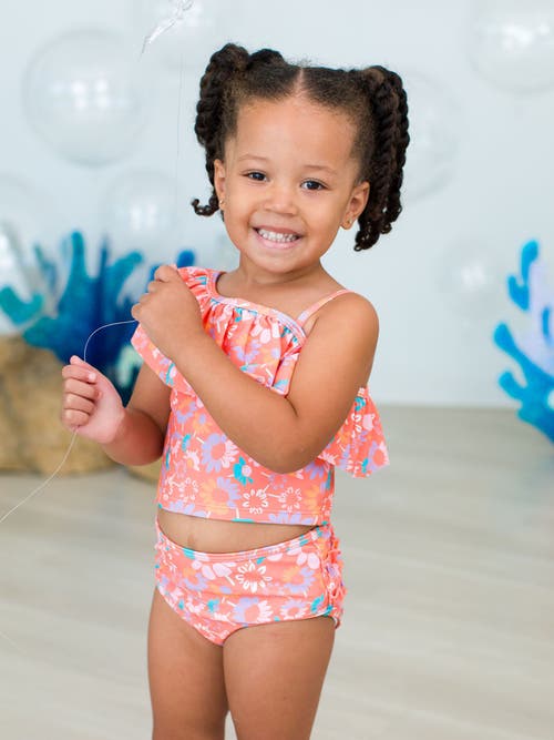 Rufflebutts Toddler Girls One Shoulder Ruffle Tankini