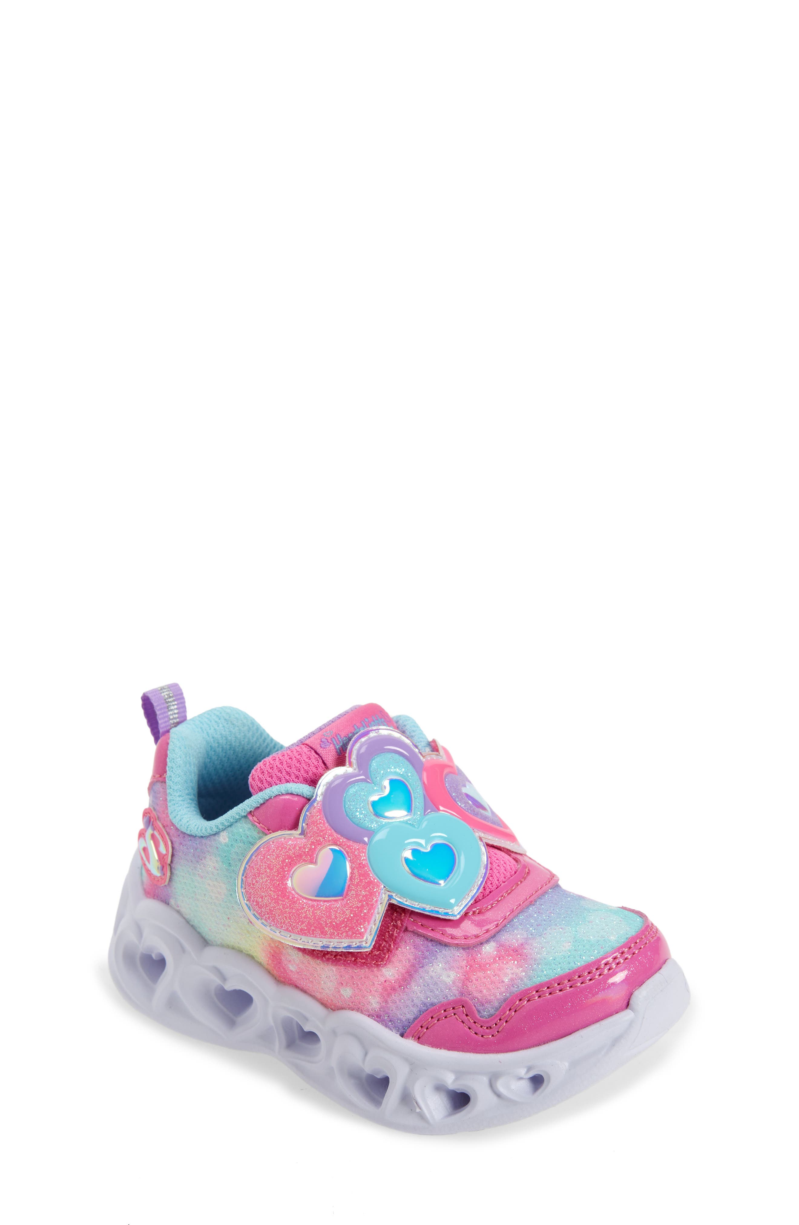 Kids' Heart Lights® Light-Up Sneaker, Main, color, PINK/ TURQUOISE