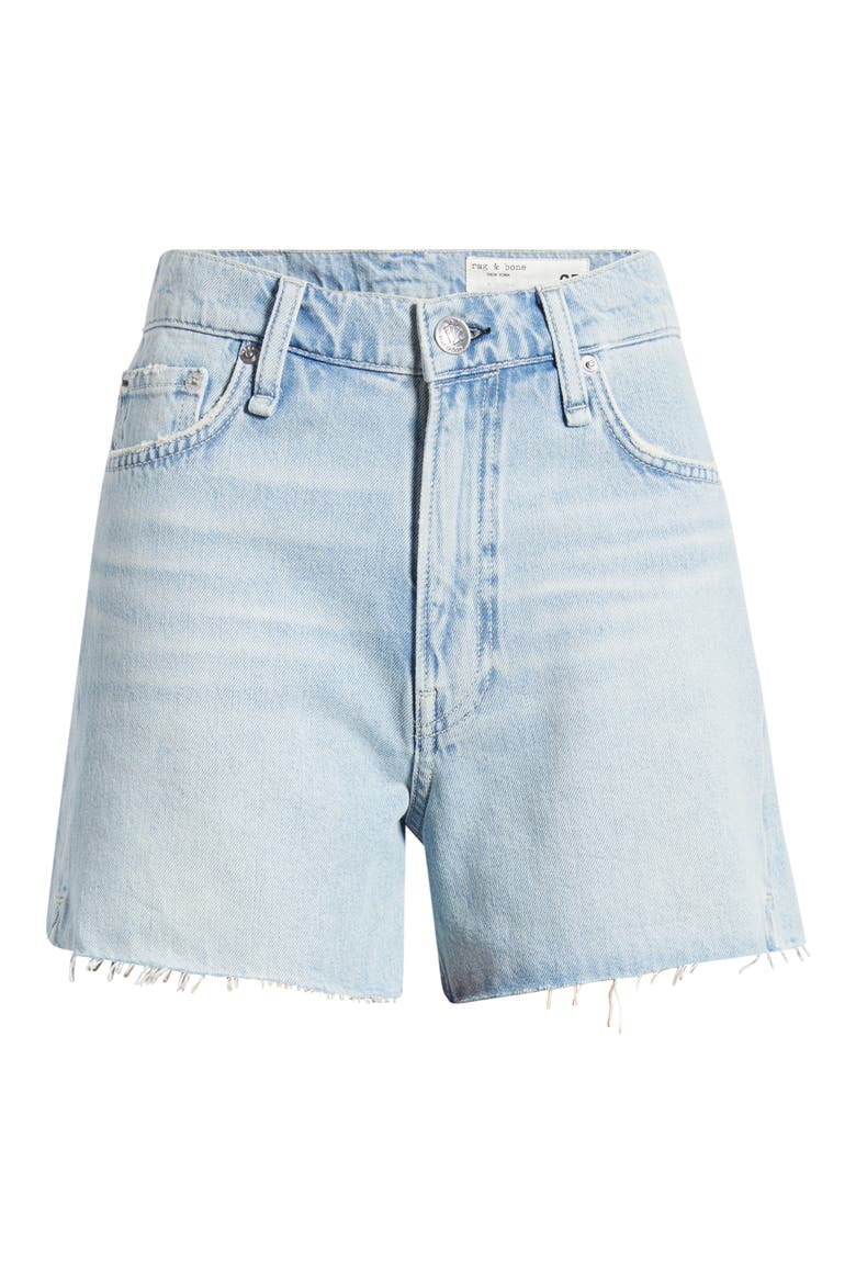 High Waist Cutoff Denim Shorts, Alternate, color, AZALEA
