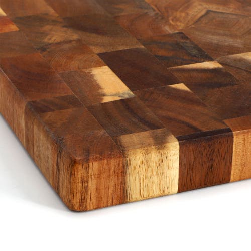 Megachef 13.75 Inch Square Thick Acacia Wood Serving Butcher Cutting Board In Brown