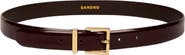 SANDRO Smooth leather belt metal buckle