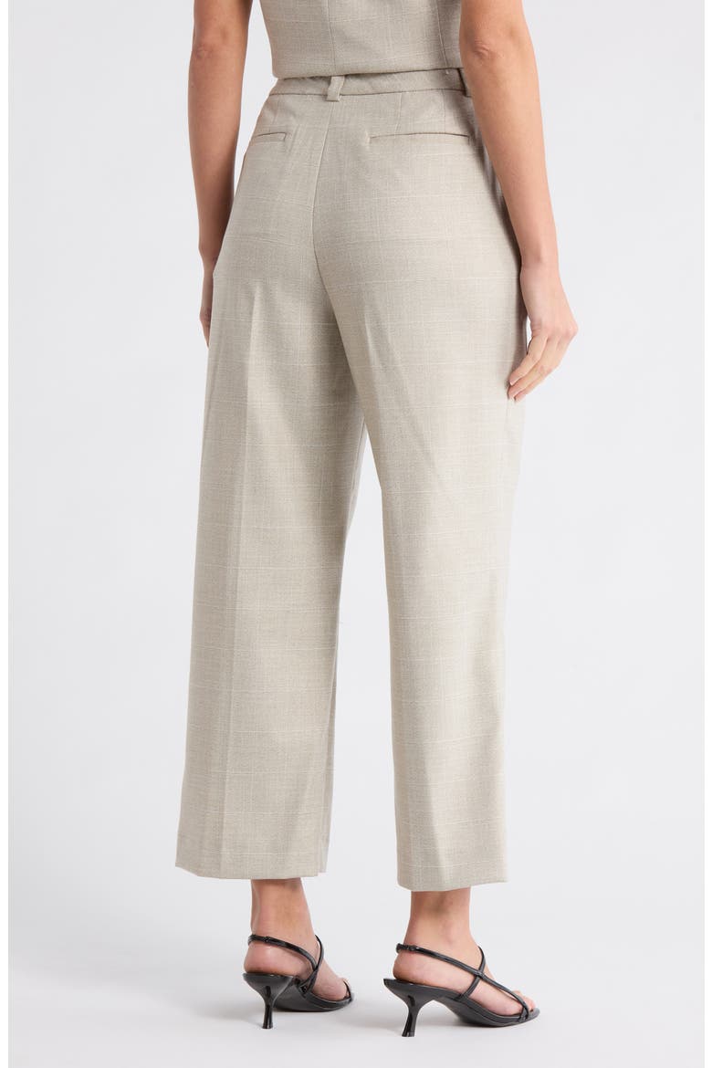 Mélange Windowpane Crop Pants, Alternate, color, PEBBLE/ WHITE COMBO
