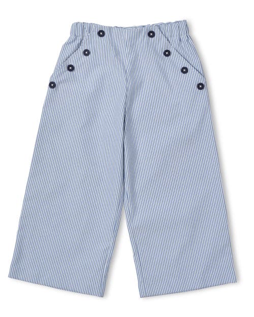 Florence Eiseman Kids'  Stripe Button Front Pants In Blue