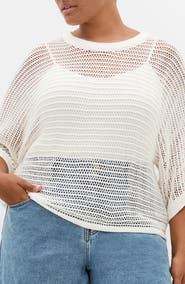 City Chic Resort Sheer Open Knit Top