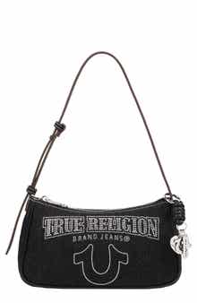 Bling Logo Denim Shoulder Bag