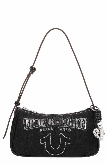 Bling Logo Denim Shoulder Bag