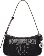 True Religion Bling Logo Denim Shoulder Bag