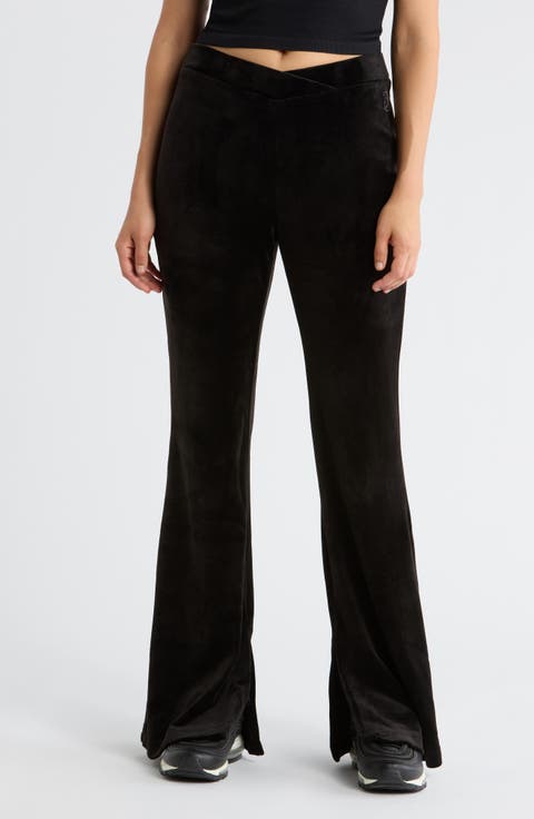 Velvet Flare Leg Pants
