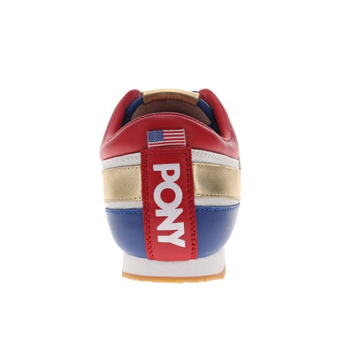 Pony Mens Racer Lux Genuine Leather Premium Lace Up Athletic Sneaker Shoe In Multi