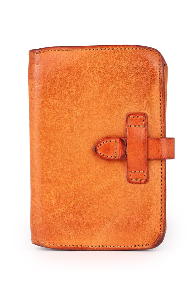 Leeds Genuine Leather Bifold Passport Holder, Main, color, Caramel