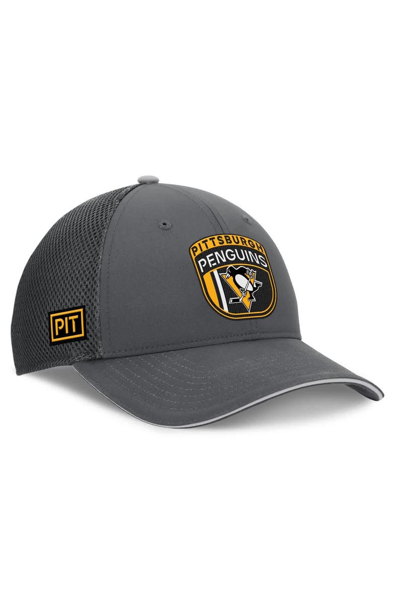 FANATICS Men's Fanatics Gray Pittsburgh Penguins Authentic Pro Home Ice Trucker Adjustable Hat, Main, color, Gray