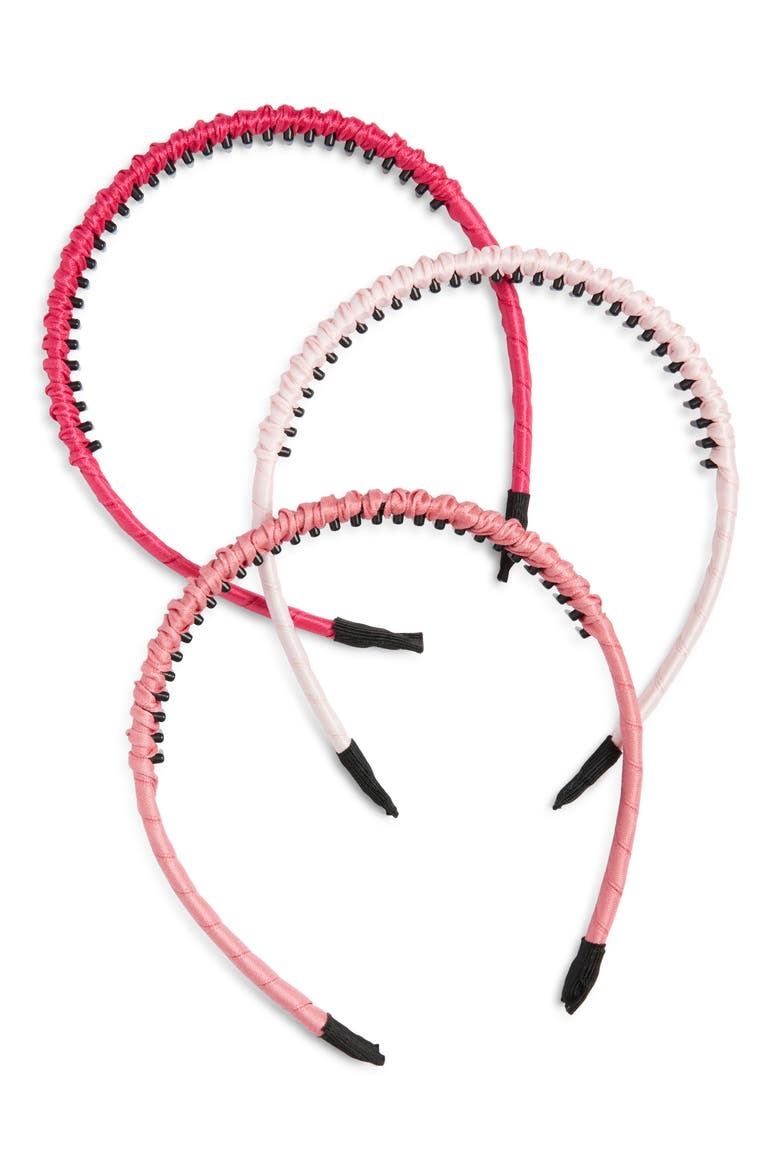 Assorted 3-Pack Comb Headbands, Main, color, RED MULTI