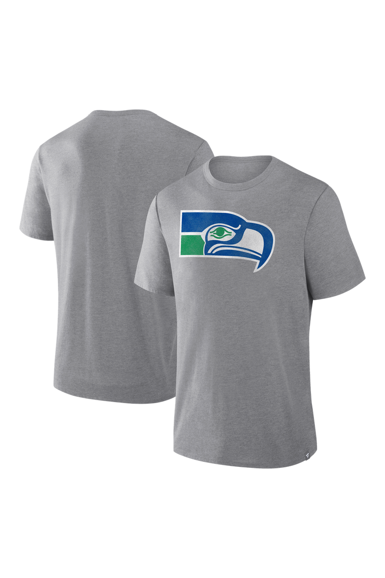 Men's Fanatics Heather Gray Seattle Seahawks Vintage Heritage Tribute Tri-Blend T-Shirt, Main, color, Heather Gray