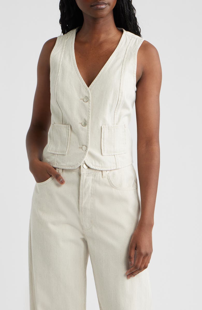 Rails La Jolla Stripe Vest, Main, color, Ecru Railroad Stripe