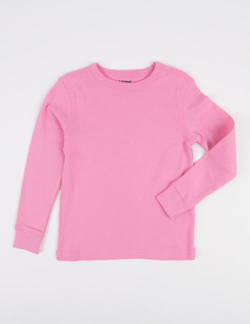 Leveret Kids Long Sleeve T-shirt, 100% Cotton, Solid Colors In Pink