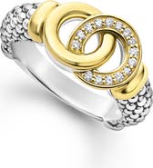 LAGOS Signature Caviar Two-Tone Interlocking Diamond Ring