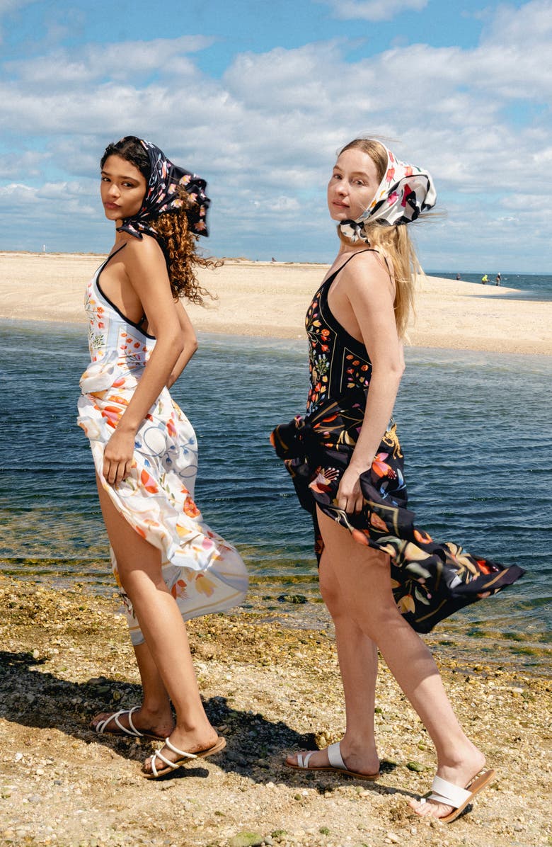 Jessie Zhao New York Beach Sarong Wrap, Alternate, color, Charcoal