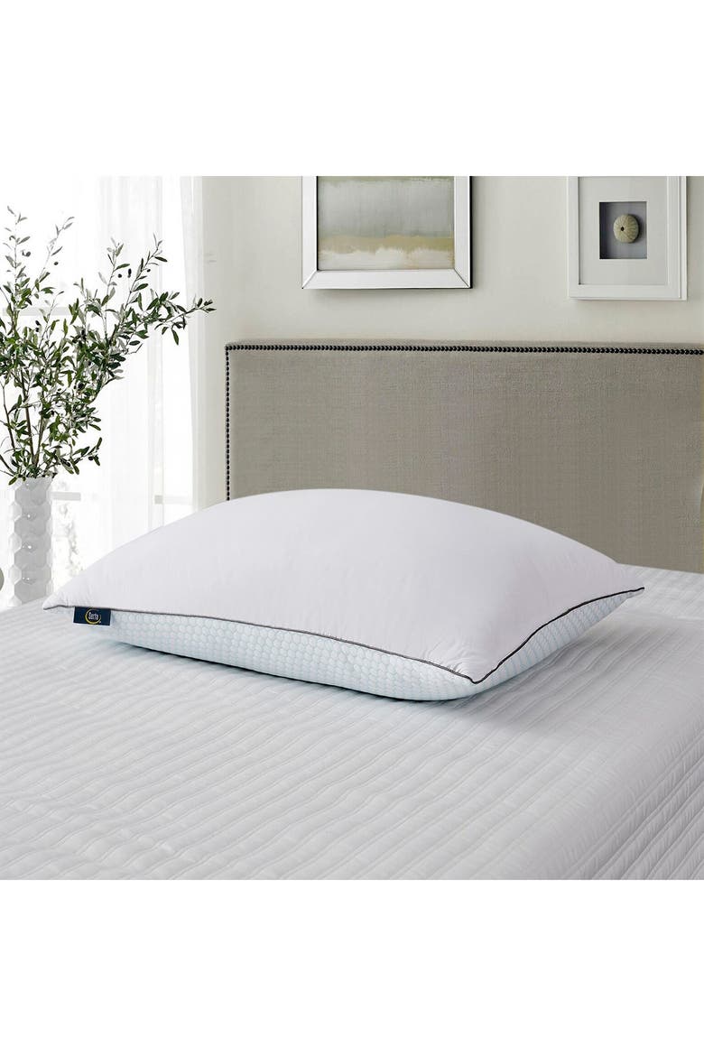2pk Serta 233 Thread Count Summer & Winter White Goose Feather Bed Pillow, Alternate, color, WHITE