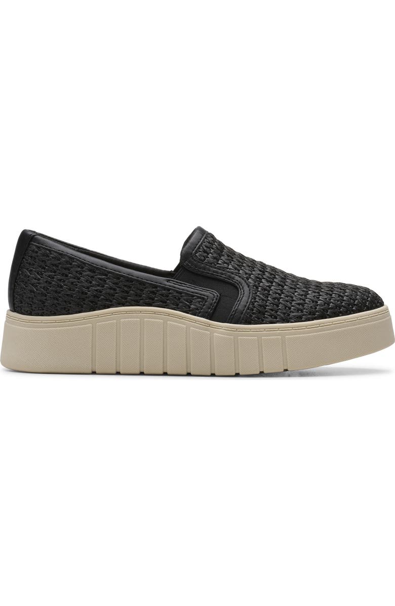 Clarks<sup>®</sup> Mykah Shine Platform Slip-On Sneaker - Wide Width Available, Alternate, color, Black Interest