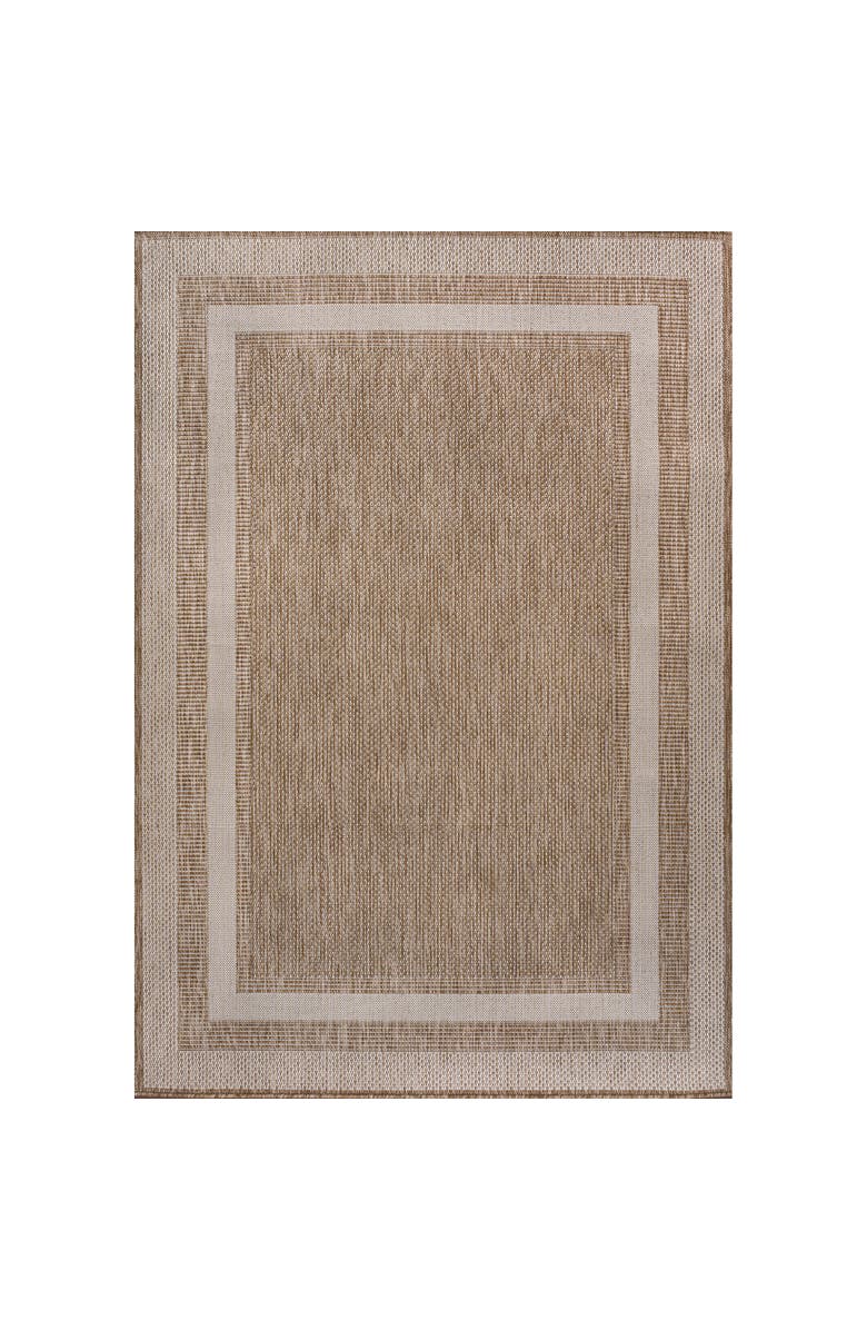 JONATHAN Y Dover Classic 3-Stripe Border Indoor/Outdoor Area Rug, Main, color, Beige/Cream