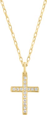 EFFY 14K Yellow Gold Plated Sterling Silver Diamond Cross Pendant Necklace