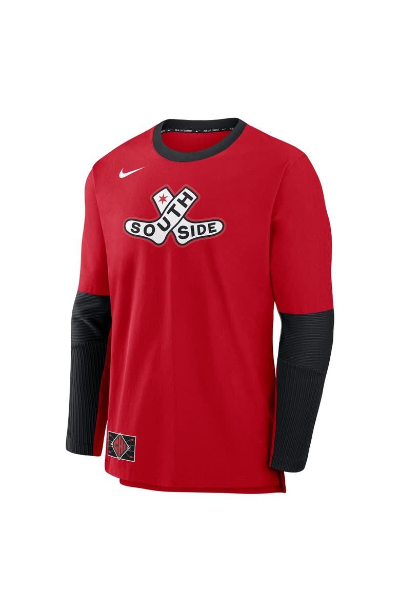 Nike Men's Nike Red/Black Chicago White Sox 2025 City Connect Authentic Collection Lightweight Player Tri-Blend Performance Long Sleeve T-Shirt, Alternate, color, Red