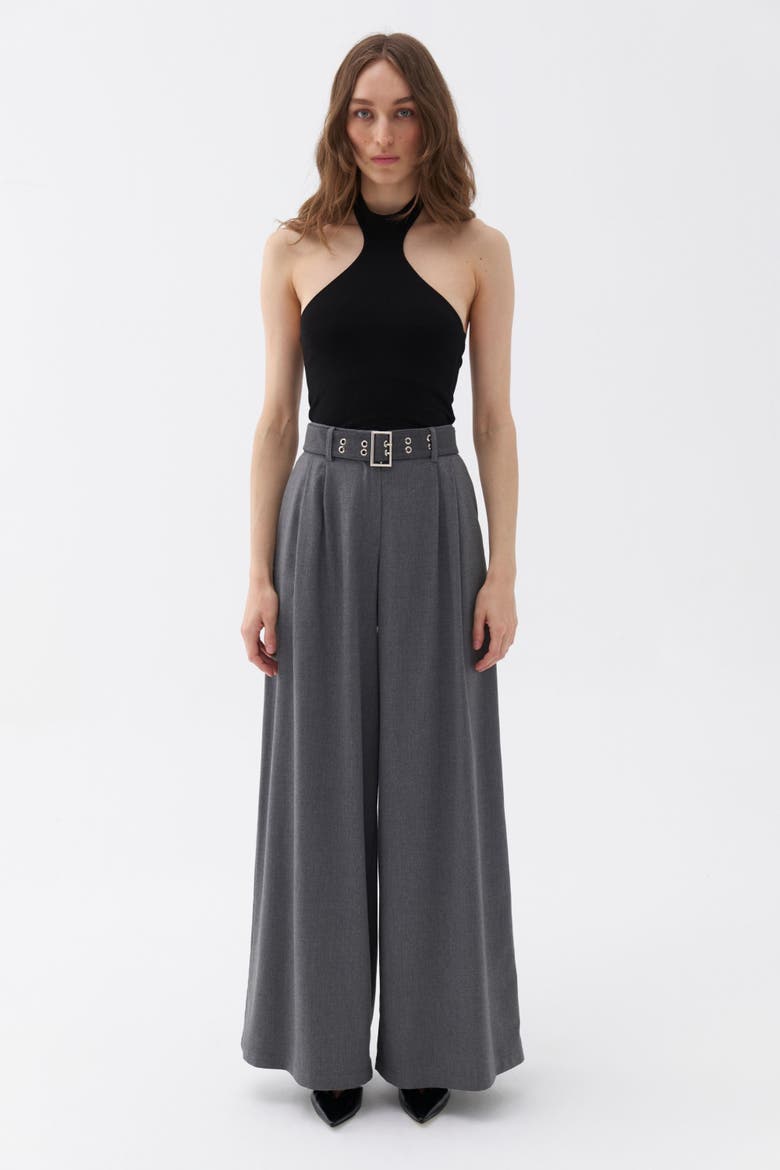 Wide Leg Flowy Pants, Main, color, Grey