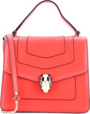 Pre-Owned Bvlgari Serpenti Forever Top Handle Bag Leather Small